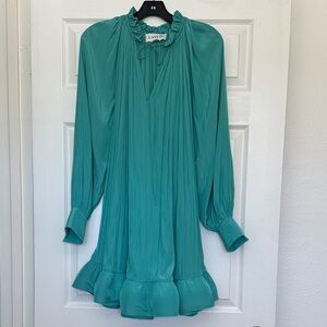 Lanvin Turquoise Ruffle Dress